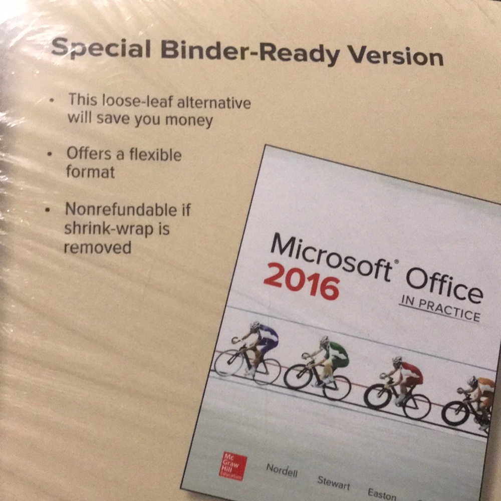 Microsoft office textbook binder version 2016